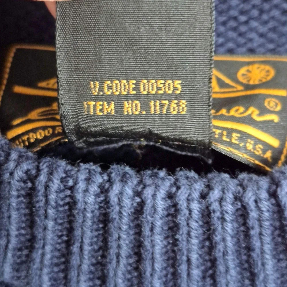 Vintage Eddie Bauer navy blue heavyweight cotton sweater mens large
